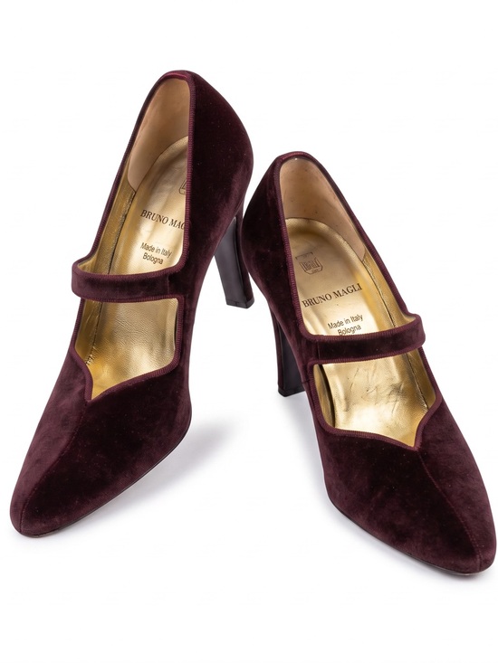 Bruno Magli Shoes - Y2K ✨Bruno Magli✨ Plum Velvet Mary Jane Pumps